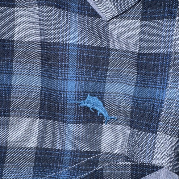 TOMMY BAHAMA Shirt Men Canyon Beach Flannel Cozy Check Teal Bay Sz S NEW $148 - Picture 2 of 10